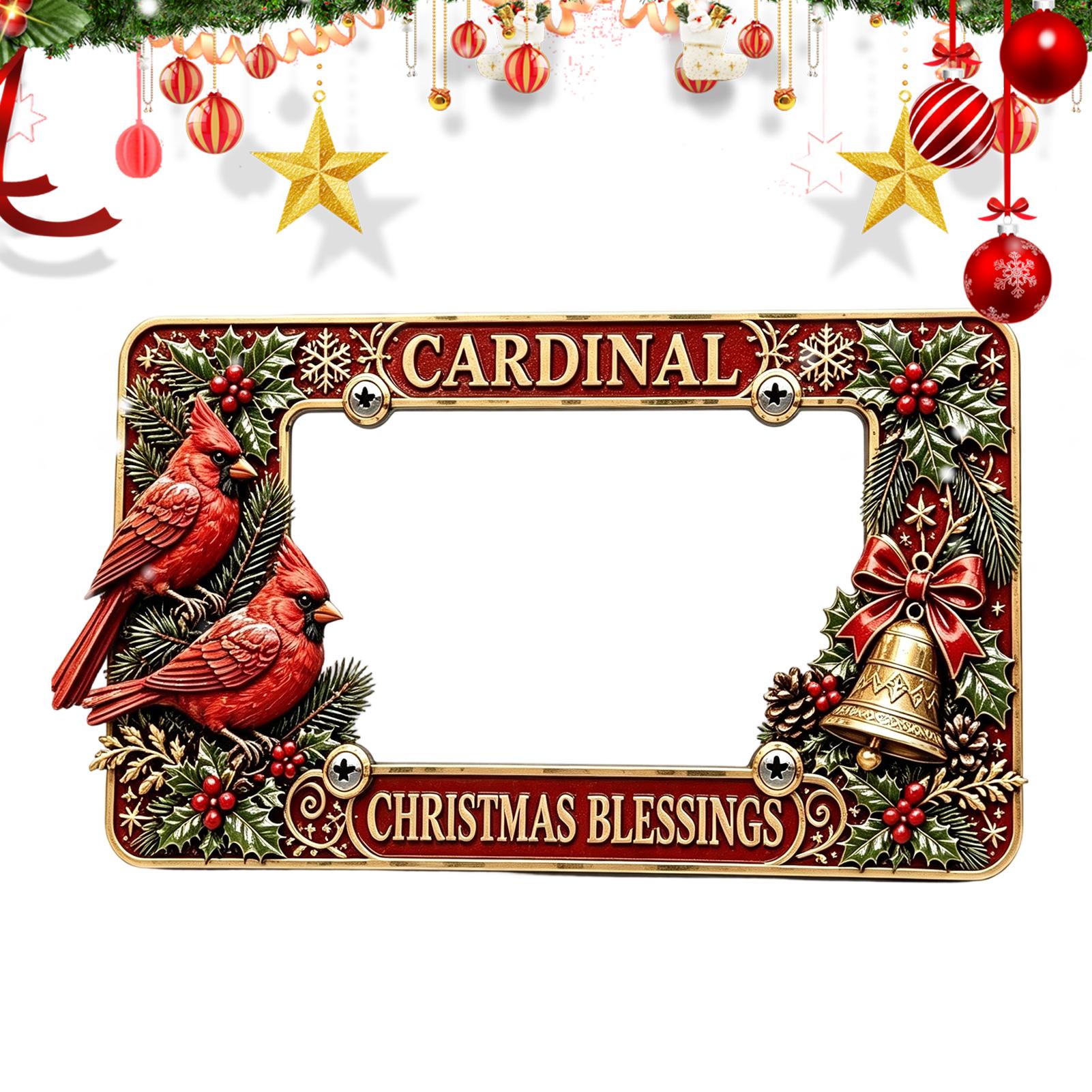 Motorcycle Parts - Motorcycle License Plate Frame Christmas Motorbike