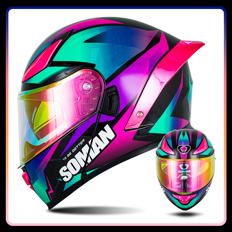 DOT Approved Full Face Motorcy - Modular Flip Up Motorcycle Helmet Dot Approved recension och pris