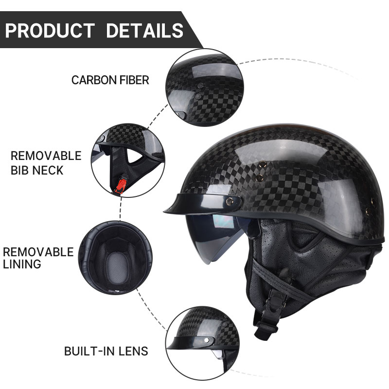 Light Weight 12K Gloss Black C - Carbon Fiber Lightweight Motorcycle Helmet recension och pris