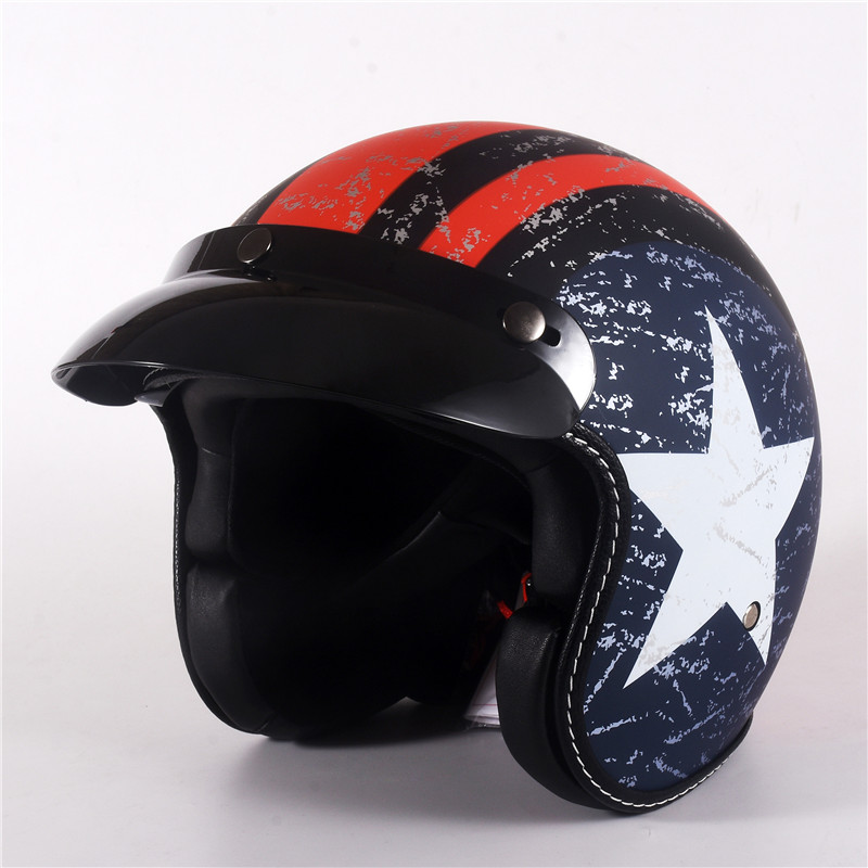 Half Face Vintage Motorcycle H - Vintage Open Face Retro Helmet recension och pris