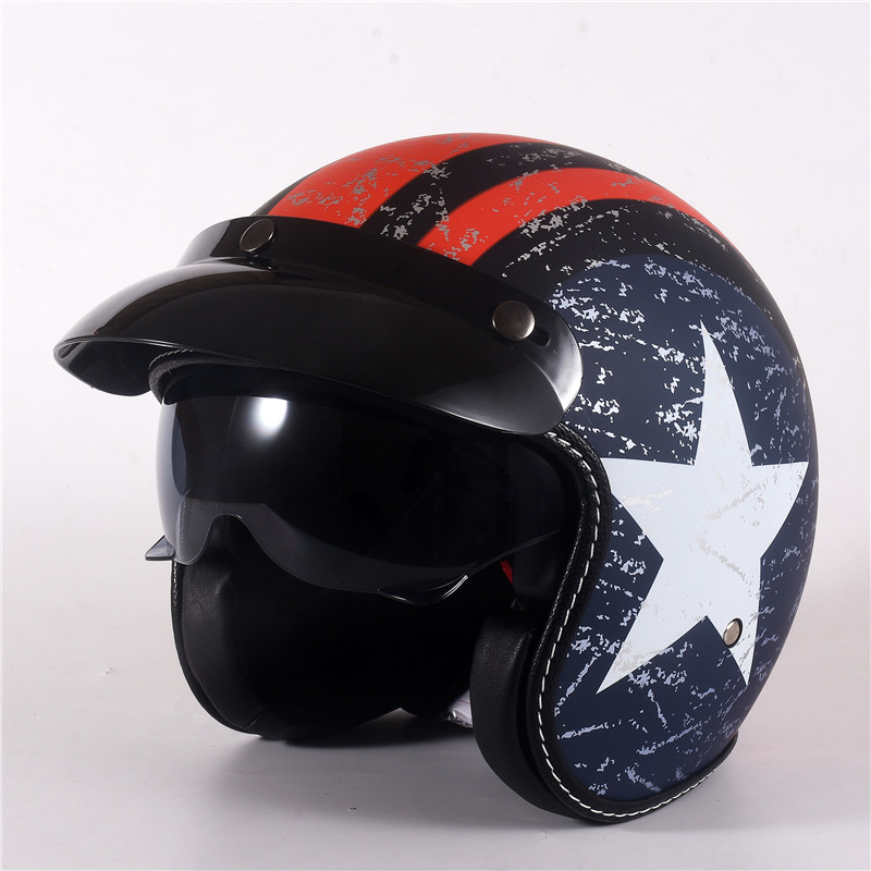 Half Face Vintage Motorcycle H - Vintage Open Face Retro Helmet recension och pris