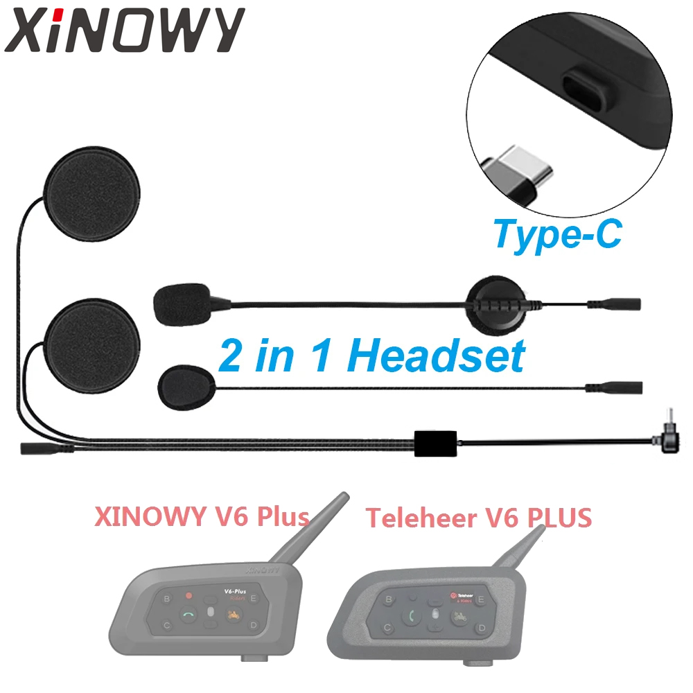Type-C Earphone Speaker Access - Universal Motorcycle Helmet Intercom Headset recension och pris