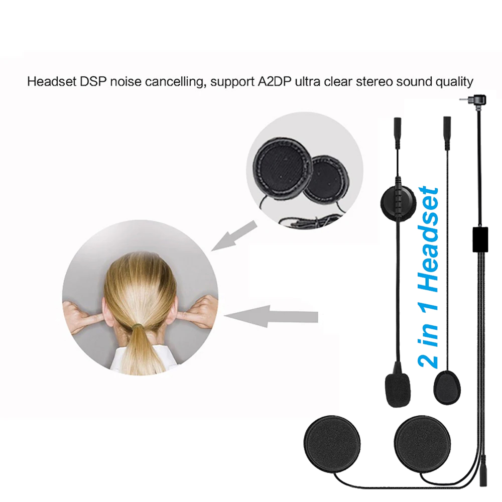 Type-C Earphone Speaker Access - Universal Motorcycle Helmet Intercom Headset recension och pris