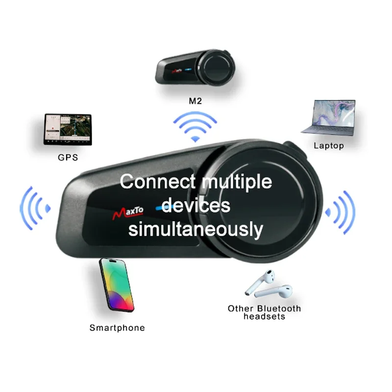 2PCS Maxto M2 Motorcycle Helme - Universal Motorcycle Helmet Intercom Headset recension och pris