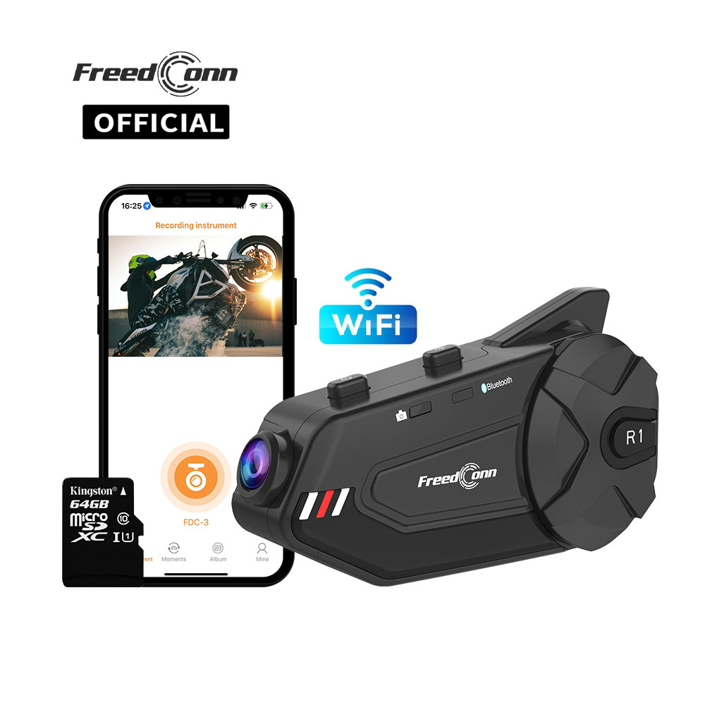 Freedconn R1Plus Bluetooth Mot - Universal Motorcycle Helmet Intercom Headset recension och pris