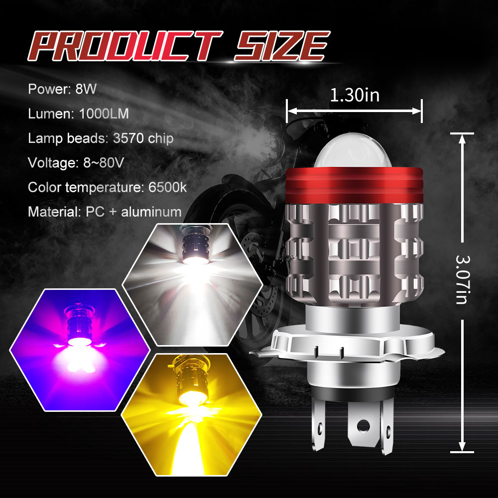 Universal H4 LED Motorcycle He - Universal Motorcycle Led Headlight Projector recension och pris
