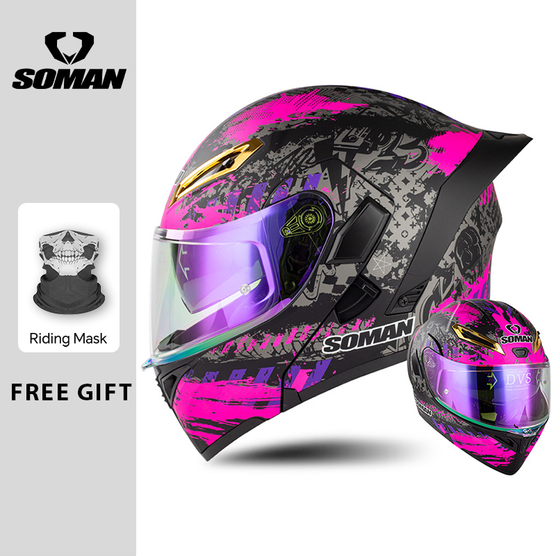 Unisex DOT Approved Dual Visor - Dual Visor Motorcycle Racing Helmet recension och pris