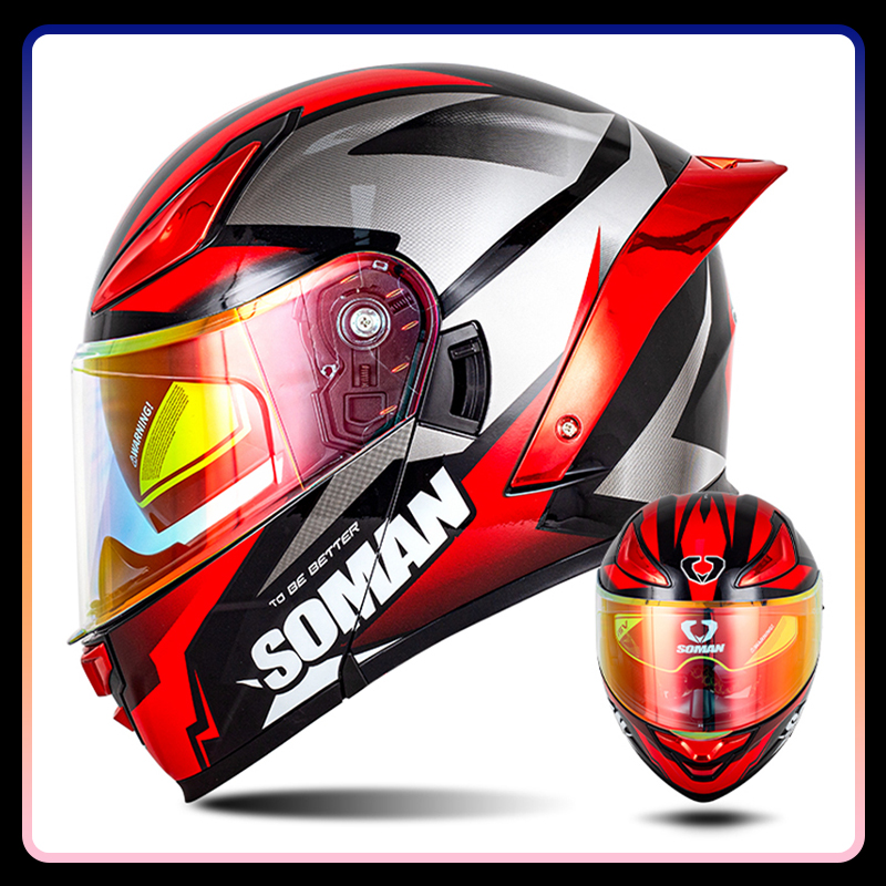 Men's Motorcycle Helmet Dual L - Modular Flip Up Motorcycle Helmet Dot Approved recension och pris