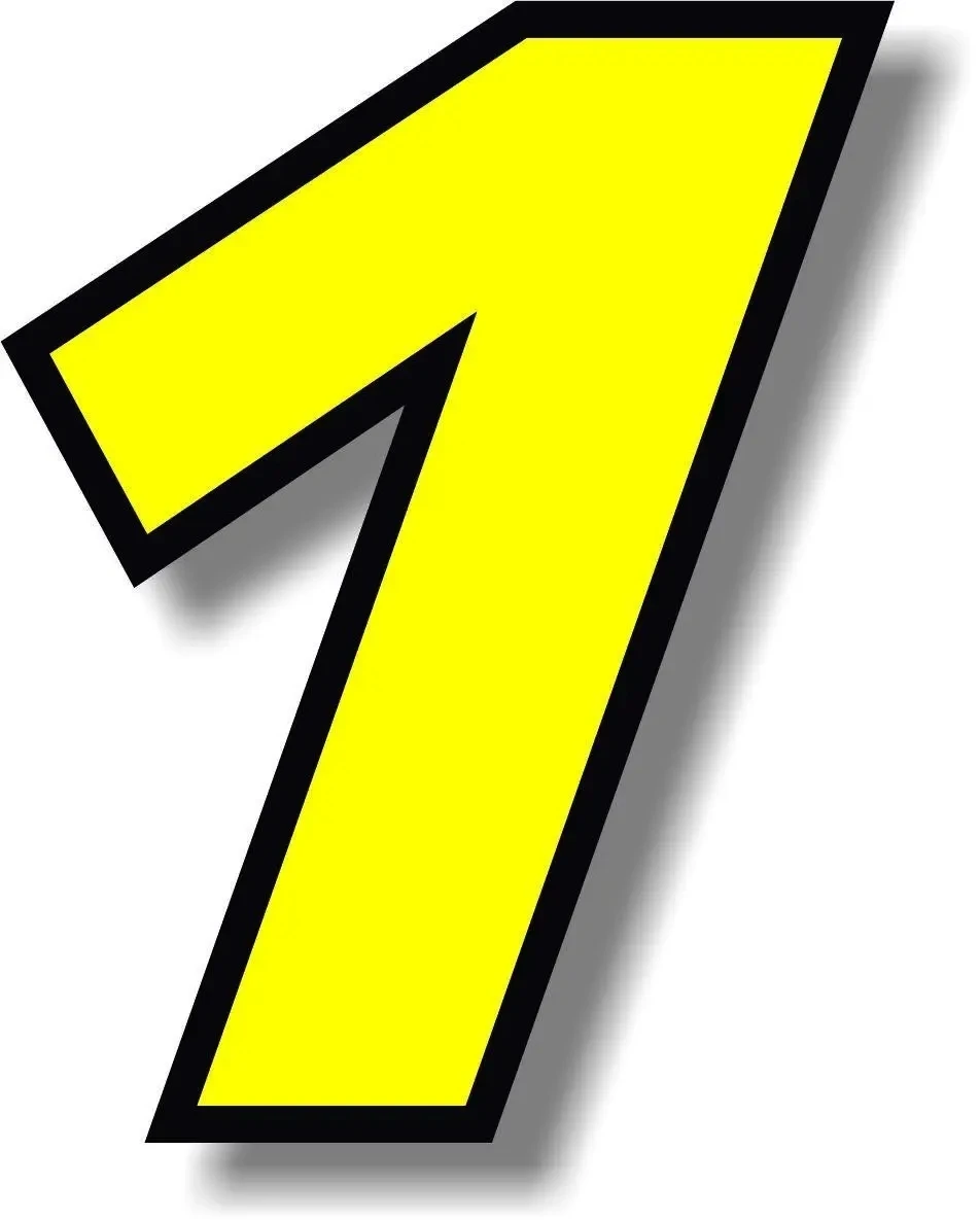 Numbers 0123456789 Yellow with - Motorcycle Helmets recension och pris