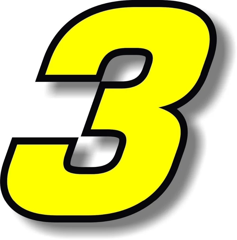 Numbers 0123456789 Yellow with - Motorcycle Helmets recension och pris