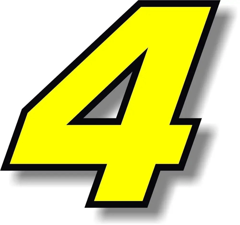 Numbers 0123456789 Yellow with - Motorcycle Helmets recension och pris