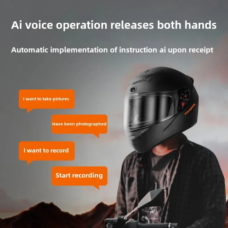 AI Intelligence Motorcycle Hel - Full Face Motorcycle Helmet With Bluetooth recension och pris