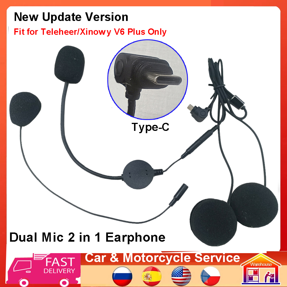 Type-C Earphone Speaker 2 in 1 - Universal Motorcycle Helmet Intercom Headset recension och pris