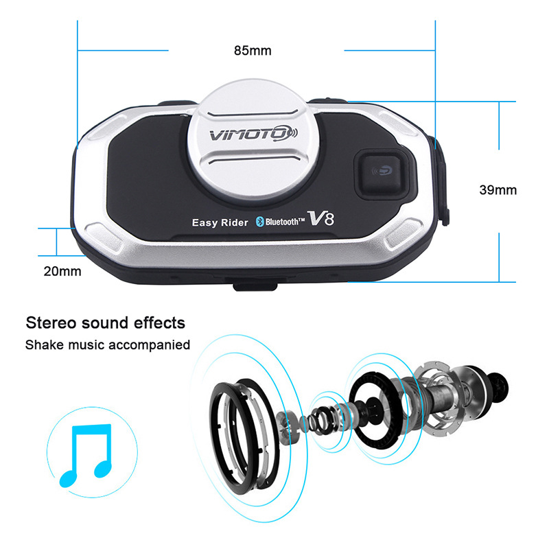 Vimoto V8 Motorcycle Helmet He - Universal Motorcycle Helmet Intercom Headset recension och pris
