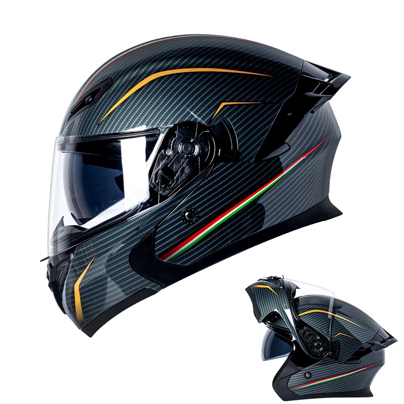 Certified Modular Flip Up Moto - Dual Visor Motorcycle Racing Helmet recension och pris